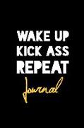 Wake Up Kick Ass Repeat Journal: Entrepreneur Productivity Black Design