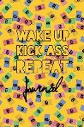 Wake Up Kick Ass Repeat Journal: Entrepreneur Productivity Money Pattern Design
