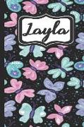 Layla: Personalized Named Journal Notebook Pretty Butterfly Cover for Women and Girls Lined Pages