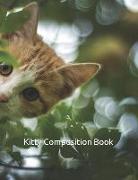 Kitty Composition Book: 8.5 X 11 College Ruled Line Paper with 200 Pages (100 Sheets)
