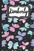 Kimberly: Personalized Named Journal Notebook Pretty Butterfly Cover for Women and Girls Lined Pages