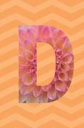 D: Alphabet Journal Pink Dahlia on Zig-Zag Background 6 X 9 120 Pages