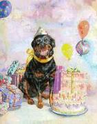 Good Dog Carl W/ Cake - Greeting Card