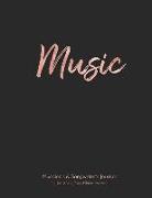 Musician's and Songwriter's Journal for Lyrics & Music (Guitar Version): Music 8.5x11 Notebook for Composition and Songwriting, Rose Gold Music Cover