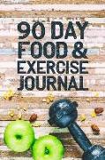 90 Day Food and Exercise Journal: (6 X 9) Journal Notebook Includes Daily Sleep Tracker, Water Tracker and Mood Tracker