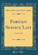 Foreign Service List