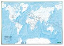 Weltkarte zum Ausmalen, Entdecke die Welt, Wandkarte 1:40 Mio., Magnetmarkiertafel