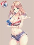 Anime Manga Sketchbook: Cute Kawaii Sexy Anime Girl with USA American Flag Patriotic Bikini Cover - Blank Paper for Drawing, Sketching and Doo