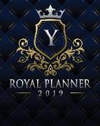 Royal Planner 2019: Monogram Letter Y