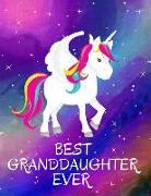 Best Granddaughter Ever: Unicorn Night Sky Notebook Journal Sketchbook for Writing Drawing Doodling Sketching with Inspirational Quotes and Uni