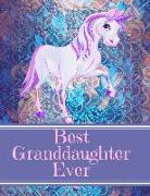 Best Granddaughter Ever: Unicorn Purple Embossed Flowers Notebook Journal Sketchbook for Writing Drawing Doodling Sketching with Inspirational