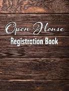 Open House Registration Book: Natural Dark Wood Cover Design - Registry and Log Book for Brokers Agents Home Owners and Sellers to Record Guests and