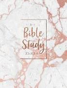 My Bible Study Journal: Beautiful Rose Gold Marble Bible Study and Prayer Journal for Women