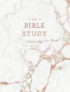 My Bible Study Journal: Beautiful Rose Gold Marble Bible Study and Prayer Journal for Women