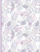 Notebook: Powder Pink Leaves 8.5x 11 Paperback Composition Note Book - 190 Lined Journal Pages - Notebook - Diary