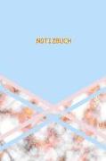 Notizbuch: Trendy Liniertes Notizbuch - Blau Rosa Und Goldener Marmor Design - Softcover, 120 Seiten