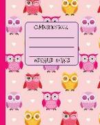 Wide Ruled Composition Book: Pretty Cute Colorful Owls Will Keep Your Day Fun at Work, School or Home. Just Look at Them and Smile! Great as a Jour