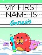 My First Name Is Genesis: Personalized Primary Name Tracing Workbook for Kids Learning How to Write Their First Name, Practice Paper with 1 Ruli