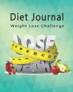 Diet Journal Weight Loss Challenge: Personal Food Record Notebook Exercise Writing Journal