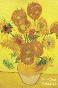 Van Gogh Notizbuch: Sonnenblumen - Vincent Van Gogh - Trendy Liniertes Notizbuch - Softcover, 100 Seiten
