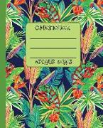 Wide Ruled Composition Book: Brightly Colored Chameleons in the Jungle Themed Notebook Will Help Keep Your Day Interesting at School, Work, or Home