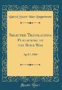 Selected Translations Pertaining to the Boer War