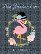 Best Grandson Ever: Personalized Congratulations Sketch Draw Paint Blank Flamingo Boy Sketchbook