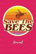 Save the Bees Journal: Beekeeping Notebook to Write in / 100 Blank Lined Pages / 6x9 Composition Book / Pink Beehive Pattern Cover