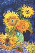 Vincent Van Gogh Notizbuch: Fünf Sonnenblumen - Modisches Tagebuch - Ideal Für Die Schule, Studium, Rezepte Oder Passwörtern Zu Schreiben - Perfek