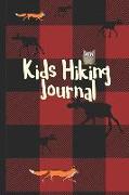 Kids Hiking Journal: Trail Logbook to Keep Track of Your Hikes with Elk, Owl and Fox and a Plaid Background