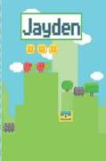 Jayden: Personalized Named Gamer Journal Notebook Cool 8 Bit Platform Game Cover for Boy's and Men Lined Pages