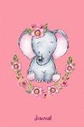 Journal: Baby Elephant Watercolor Women Notebook Lined