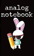 Analog Notebook Notizbuch: Old School Binary Pencil Paper Rabbit Journal Tagebuch Bleistift Papier Kaninchen