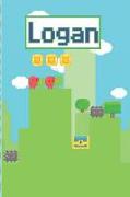 Logan: Personalized Named Gamer Journal Notebook Cool 8 Bit Platform Game Cover for Boy's and Men Lined Pages