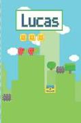 Lucas: Personalized Named Gamer Journal Notebook Cool 8 Bit Platform Game Cover for Boy's and Men Lined Pages