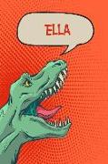 Ella: Personalized Dino Isometric Dot Paper Notebook 120 Pages 6x9