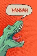 Hannah: Personalized Dino Isometric Dot Paper Notebook 120 Pages 6x9