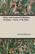 Diary and Letters of Madame D'Arblay - Vol II: 1778-1840