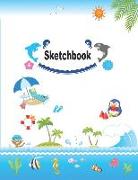 Sketchbook: For Girls and Boys, 8.5x11 110 Pages, 50+ Illustrations, Travel Notebook / Journal