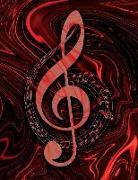 Music Songwriting Journal - Blank Sheet Music - Manuscript Paper for Songwriters and Musicians - Liquid Marble Series Red and Black: Composition Noteb