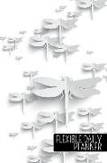 Flexible Daily Planner: White Dragonfly Pattern Makes This Undated Calendar Perfect for Home, School or Office