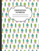 Composition Notebook: College Ruled Narrow Line Comp Books for School - Pretty Succulents