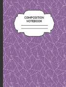 Composition Notebook: College Ruled Narrow Line Comp Books for School - Purple Geometric Lines