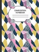 Composition Notebook: College Ruled Narrow Line Comp Books for School - Stippled Abstract Shapes