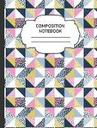 Composition Notebook: College Ruled Narrow Line Comp Books for School - Stippled Geometric Abstract