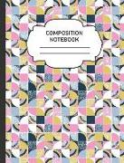 Composition Notebook: College Ruled Narrow Line Comp Books for School - Trendy Abstract Pink