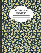 Composition Notebook: College Ruled Narrow Line Comp Books for School - Triangles Yellow Blue