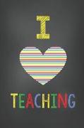 Teacher Journal: I Love Teaching - Heart Fine Stripes