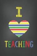 Teacher Journal: I Love Teaching - Heart Horizontal Stripes