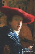 Jan Vermeer Notizbuch: Mädchen Mit Rotem Hut - Modisches Tagebuch - Ideal Für Die Schule, Studium, Rezepte Oder Passwörtern Zu Schreiben - Pe